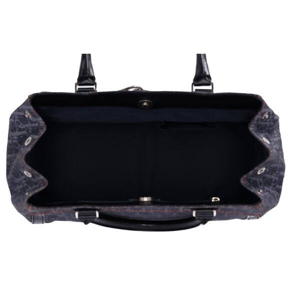 Christian Dior Flight Handbag Dark Gray Orange Multi Denim Leather - Picture 9 of 9